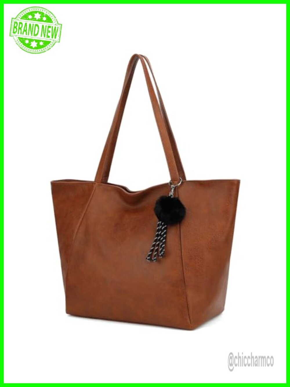 Large PU Leather Tote Bag Tote Purse Handbag for Women Travel Commute